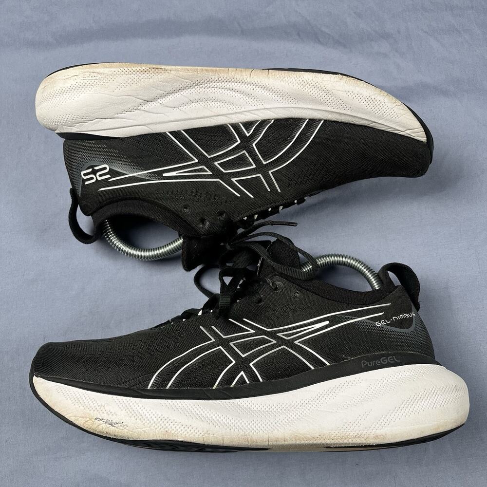 Asics Gel Nimbus 25 Women’s Size 8 Black Running Gym Fitness Sneakers 1012B356